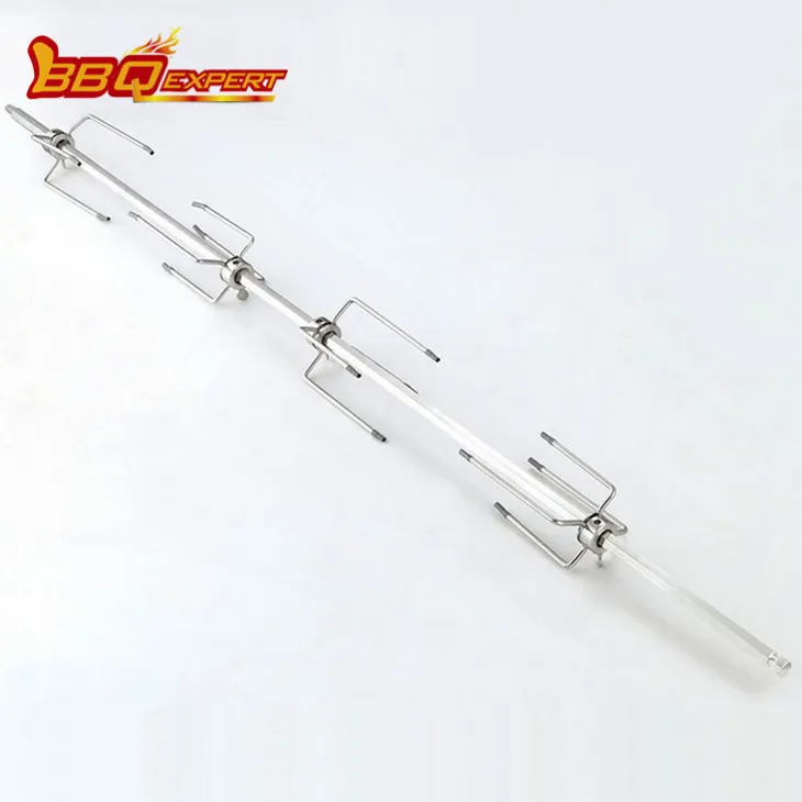 Rostfritt stål med fyra stiftsgafflar BBQ Rotisserie Kit